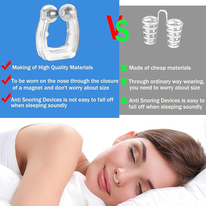 Silicone Magnetic Anti Snoring Nose Clip (Buy 1 Get 1 Free)